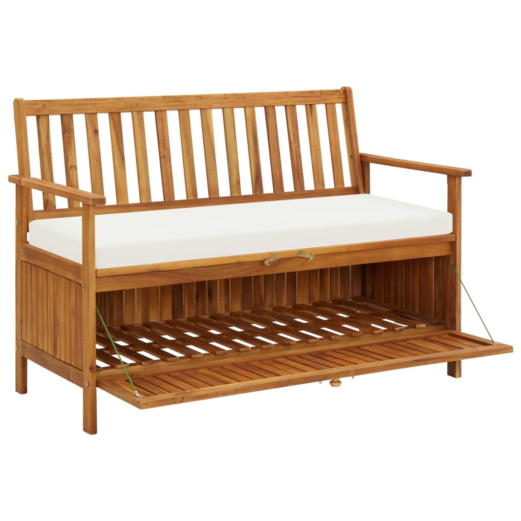 vidaXL Bancă de depozitare grădină 120x63x84 cm lemn masiv salcâm XL vidaXL Bancă de depozitare grădină 120x63x84 cm lemn masiv salcâm XL