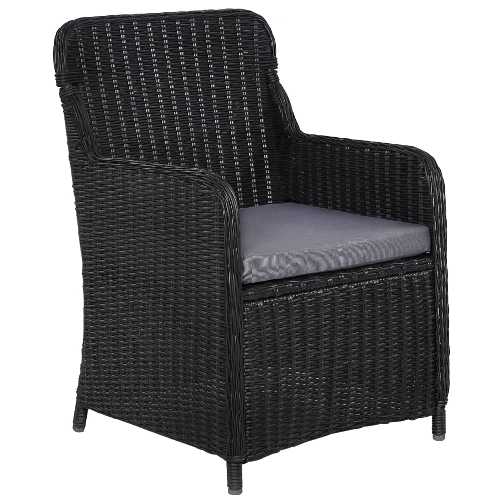 vidaXL Fotolii de exterior cu perne, 2 buc., negru, poliratan vidaXL Fotolii de exterior cu perne, 2 buc., negru, poliratan