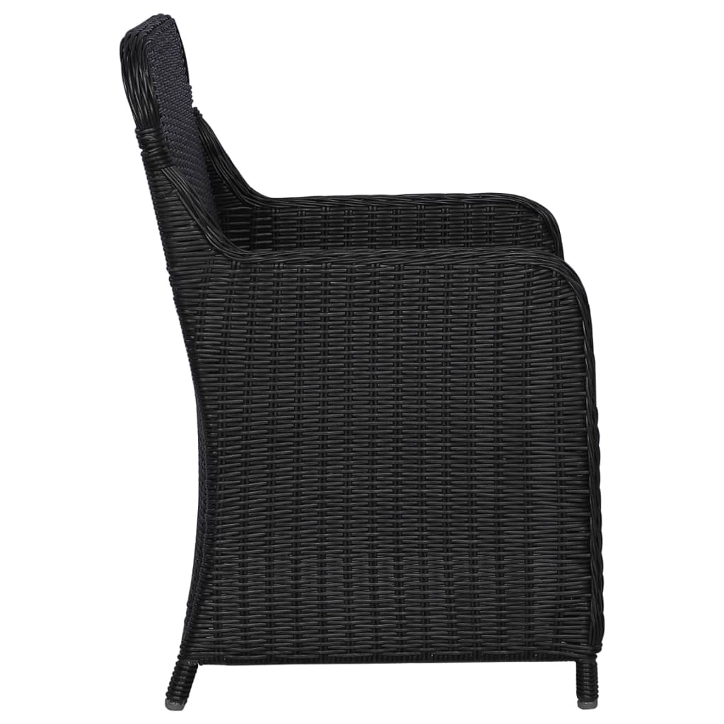 vidaXL Fotolii de exterior cu perne, 2 buc., negru, poliratan vidaXL Fotolii de exterior cu perne, 2 buc., negru, poliratan