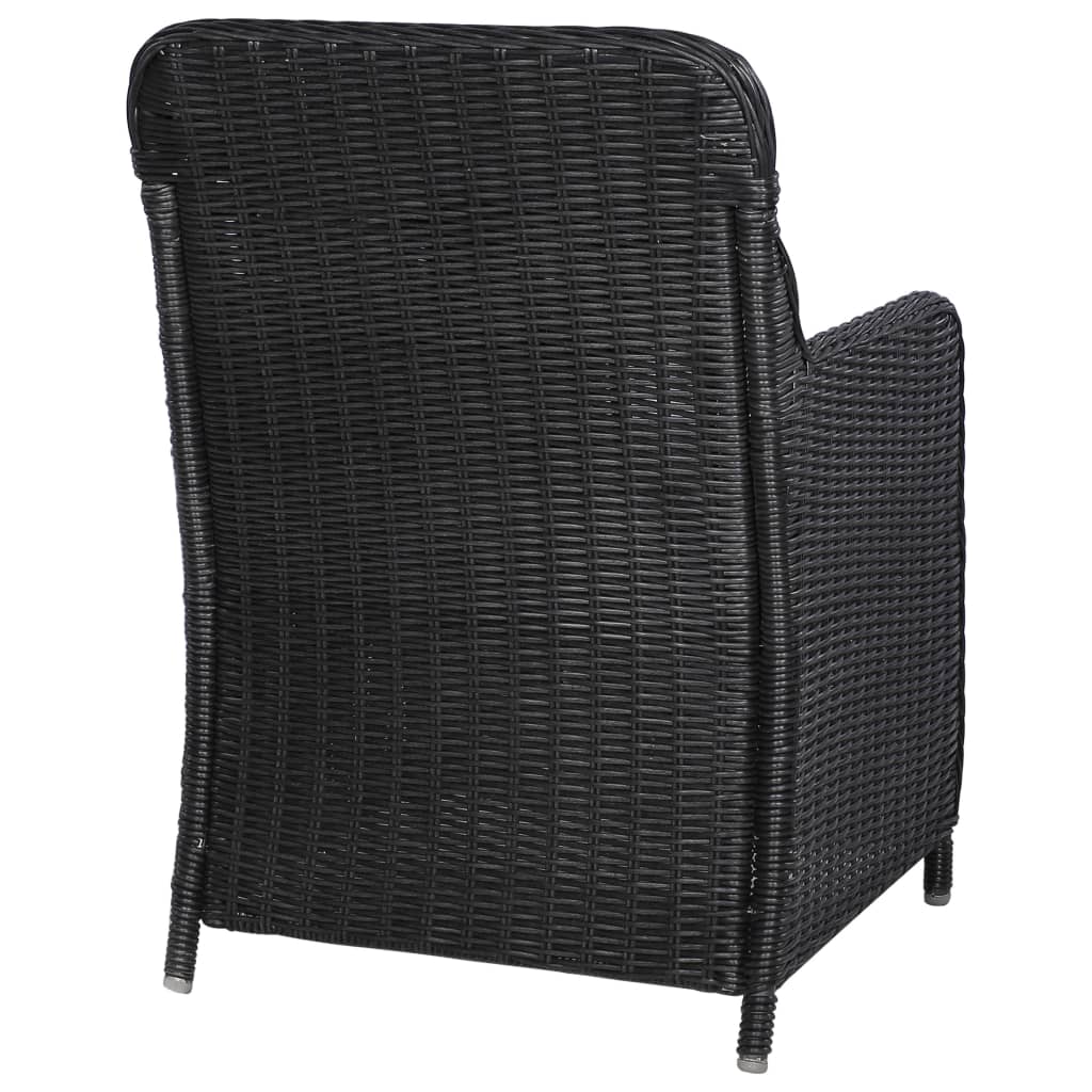vidaXL Fotolii de exterior cu perne, 2 buc., negru, poliratan vidaXL Fotolii de exterior cu perne, 2 buc., negru, poliratan