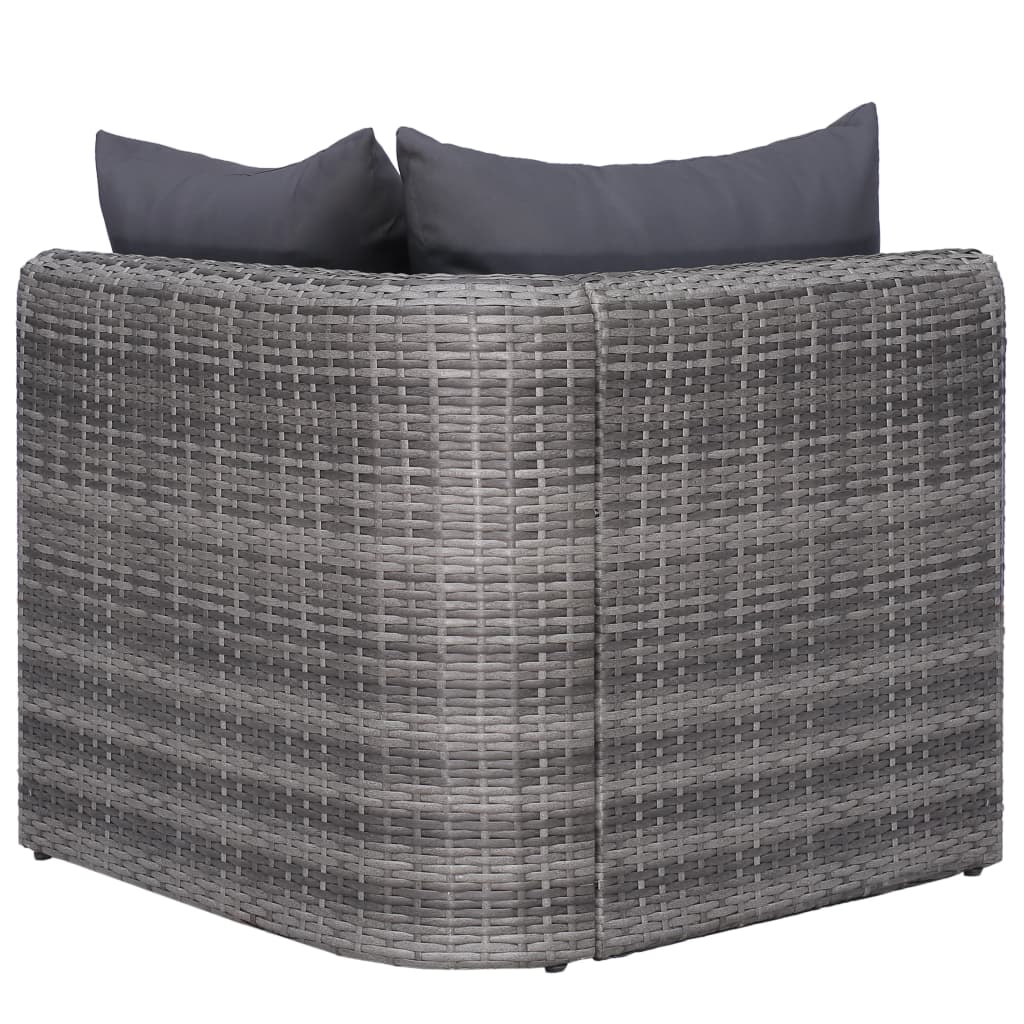 vidaXL Set mobilier de grădină cu perne, 8 piese, gri, poliratan vidaXL Set mobilier de grădină cu perne, 8 piese, gri, poliratan