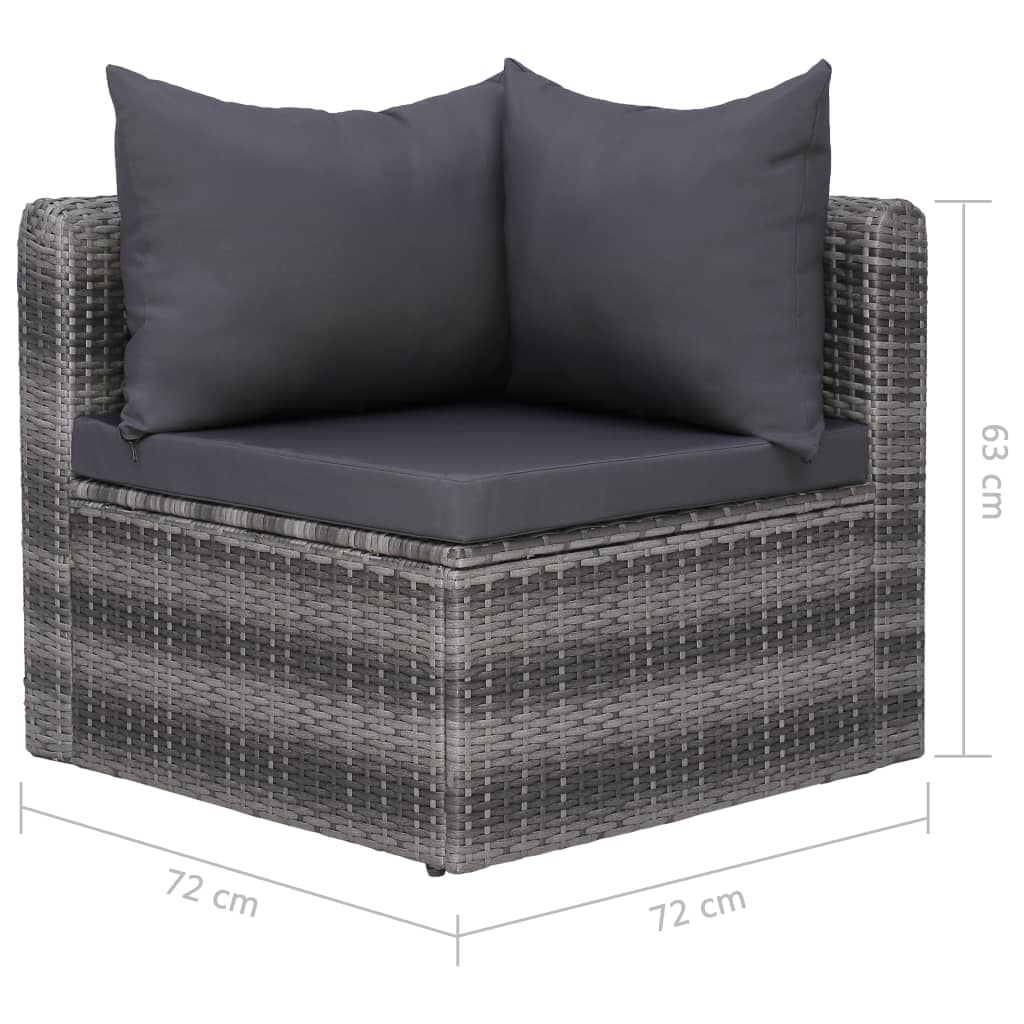 vidaXL Set canapea de grădină cu perne, 4 piese, gri, poliratan vidaXL Set canapea de grădină cu perne, 4 piese, gri, poliratan
