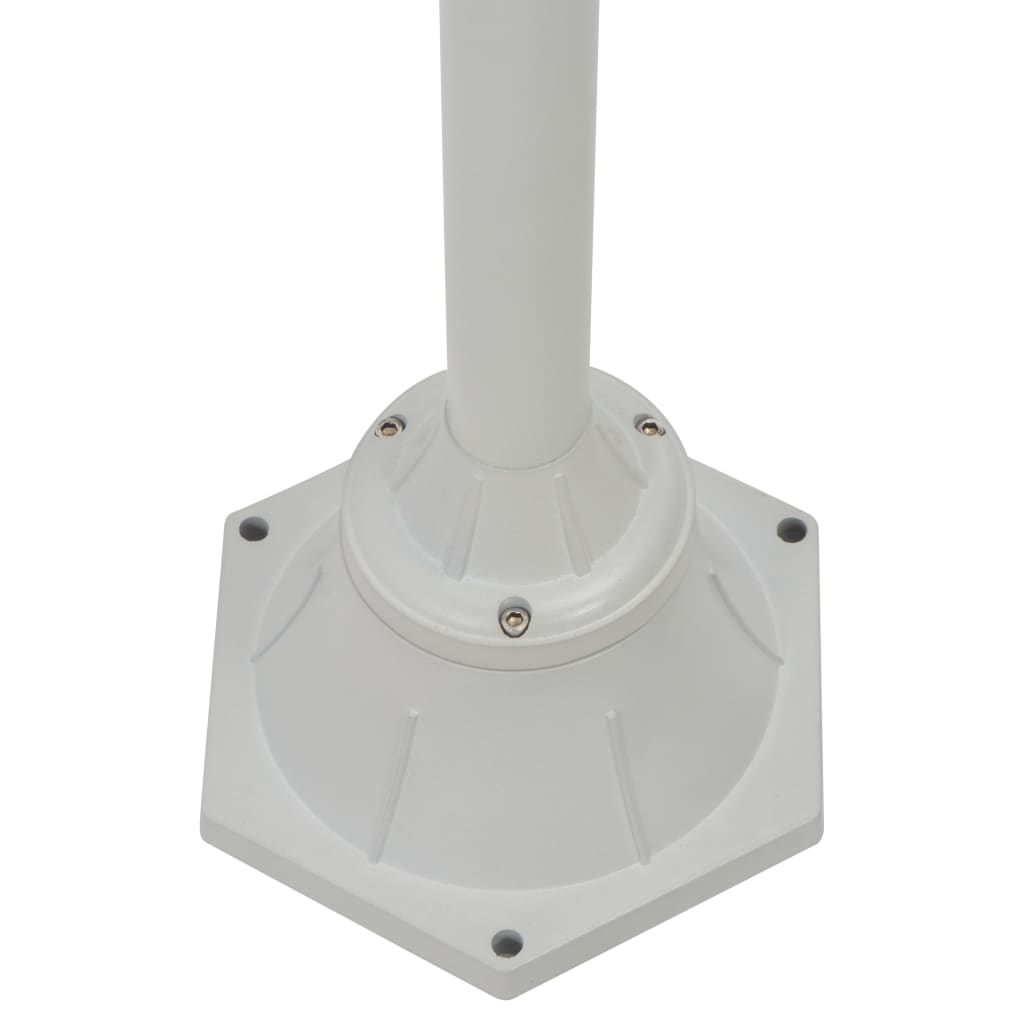 vidaXL Stâlp cu lumini de grădină E27 220 cm, aluminiu 2 lămpi, alb vidaXL Stâlp cu lumini de grădină E27 220 cm, aluminiu 2 lămpi, alb