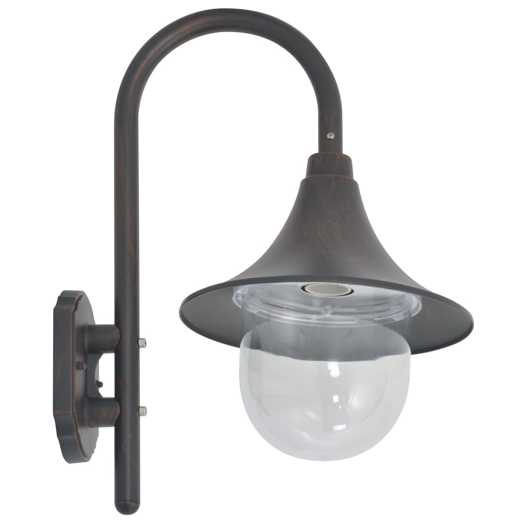 vidaXL Lampă de perete de grădină E27, bronz, 42 cm, aluminiu vidaXL Lampă de perete de grădină E27, bronz, 42 cm, aluminiu