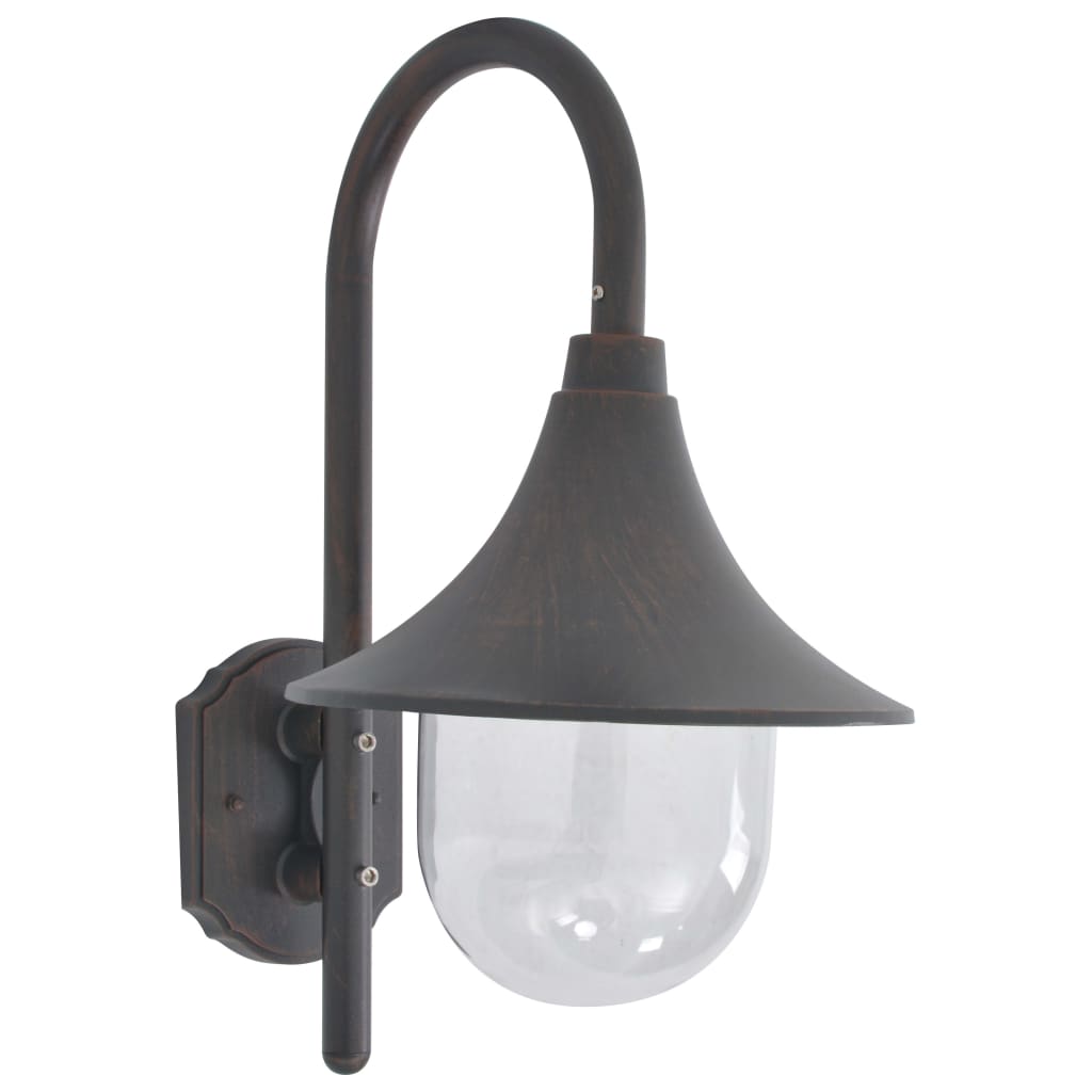 vidaXL Lampă de perete de grădină E27, bronz, 42 cm, aluminiu vidaXL Lampă de perete de grădină E27, bronz, 42 cm, aluminiu