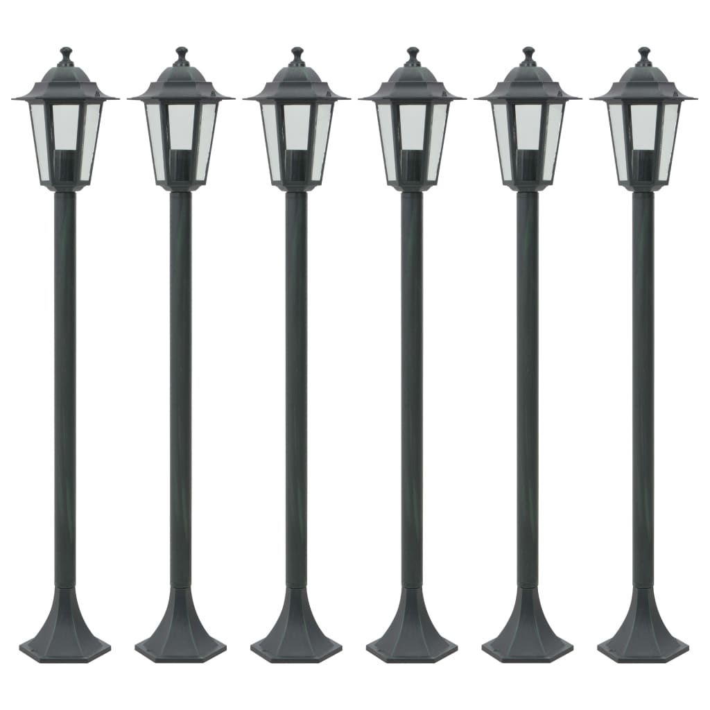 vidaXL Stâlp iluminare grădină 6 buc. E27 110 cm aluminiu verde închis vidaXL Stâlp iluminare grădină 6 buc. E27 110 cm aluminiu verde închis