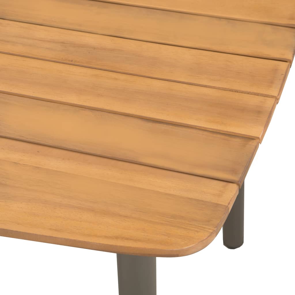 vidaXL Masă de grădină, 150 x 90 x 72 cm, lemn masiv de acacia și oțel