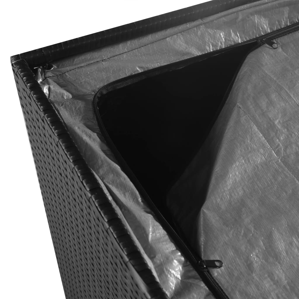 vidaXL Ladă de depozitare de grădină, negru, 150x100x100 cm, poliratan vidaXL Ladă de depozitare de grădină, negru, 150x100x100 cm, poliratan