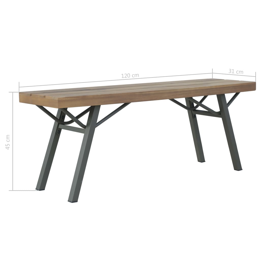 vidaXL Bancă de grădină, 120 cm, lemn masiv de acacia