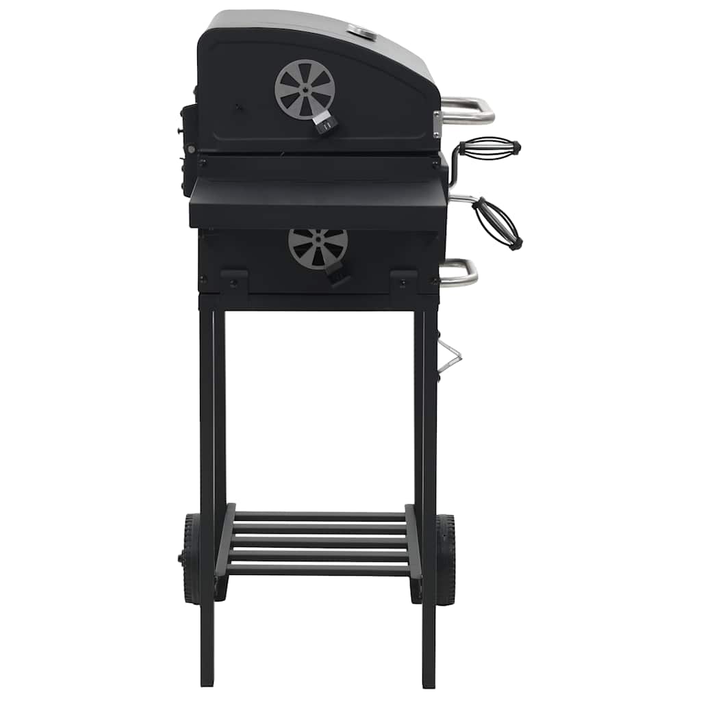 vidaXL Grătar barbecue cu cărbuni, raft inferior, negru vidaXL Grătar barbecue cu cărbuni, raft inferior, negru