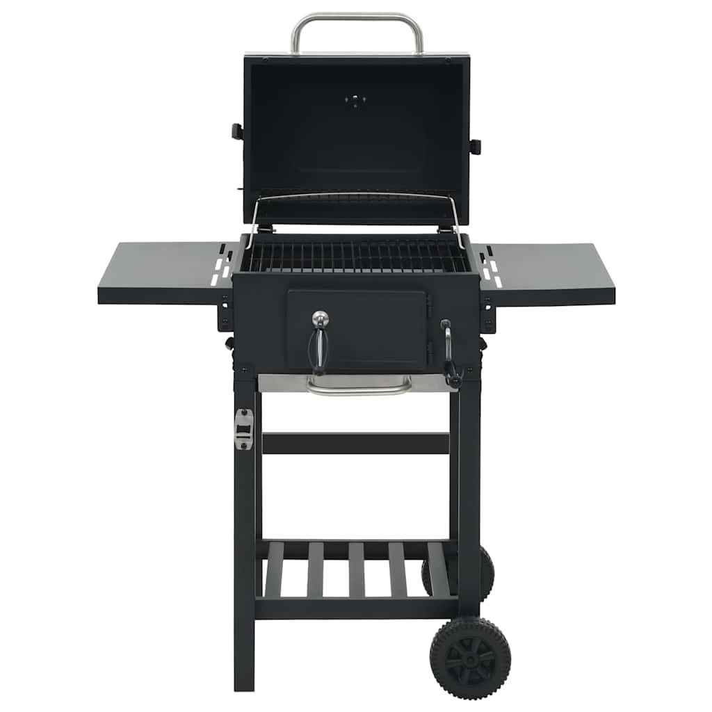 vidaXL Grătar barbecue cu cărbuni, raft inferior, negru vidaXL Grătar barbecue cu cărbuni, raft inferior, negru