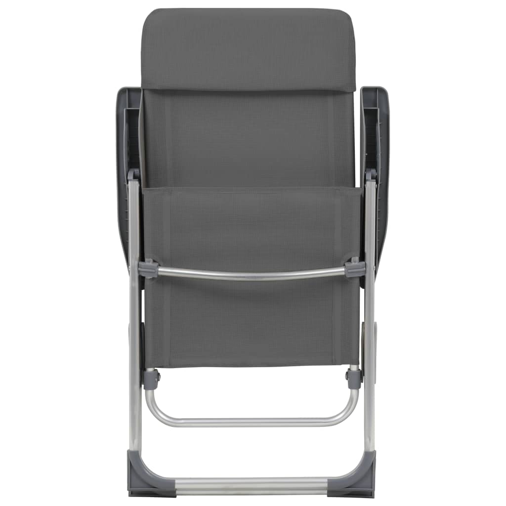 vidaXL Scaune de camping pliante, 4 buc., gri, aluminiu