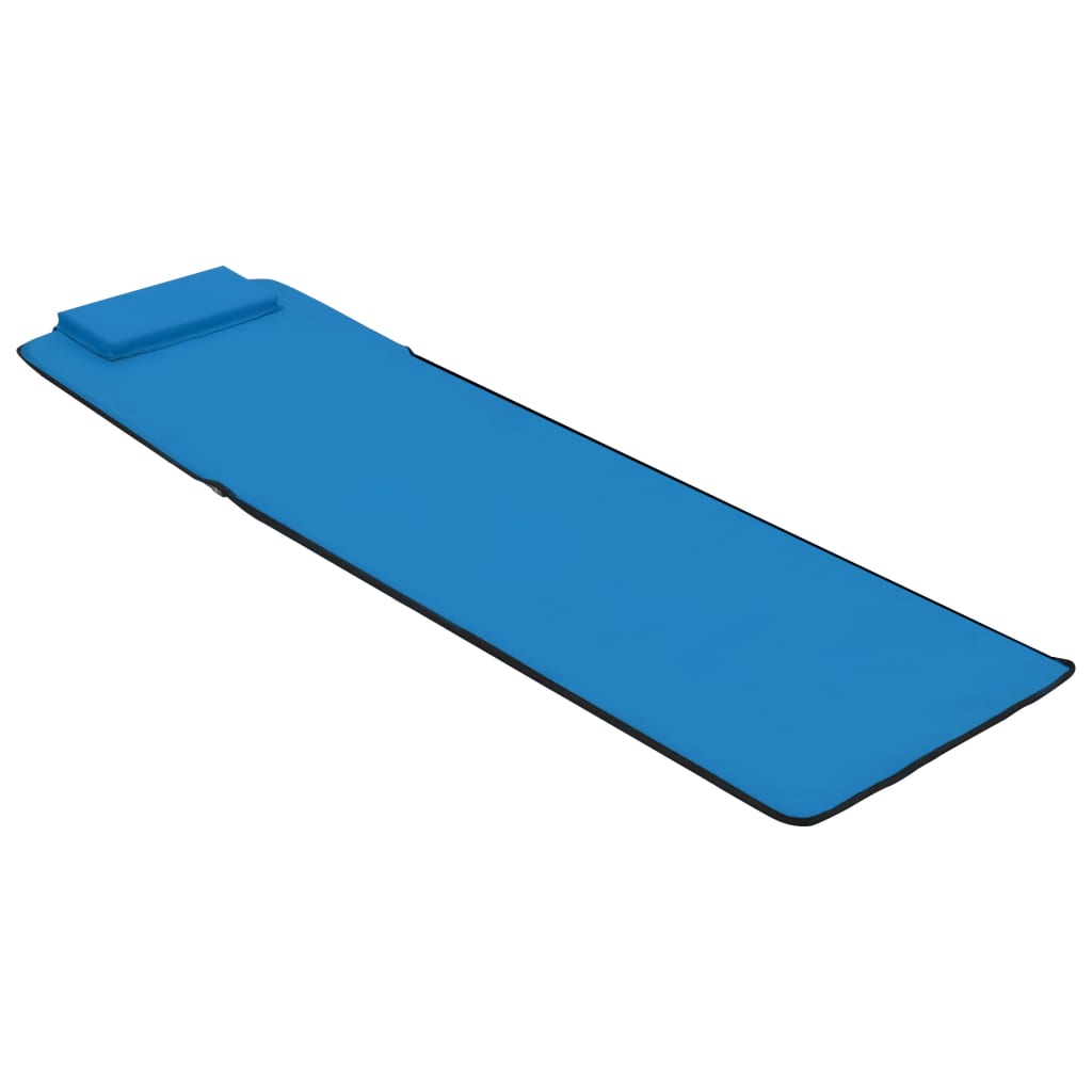 vidaXL Saltele plajă pliabile 2 buc, albastru, oțel și material textil vidaXL Saltele plajă pliabile 2 buc, albastru, oțel și material textil