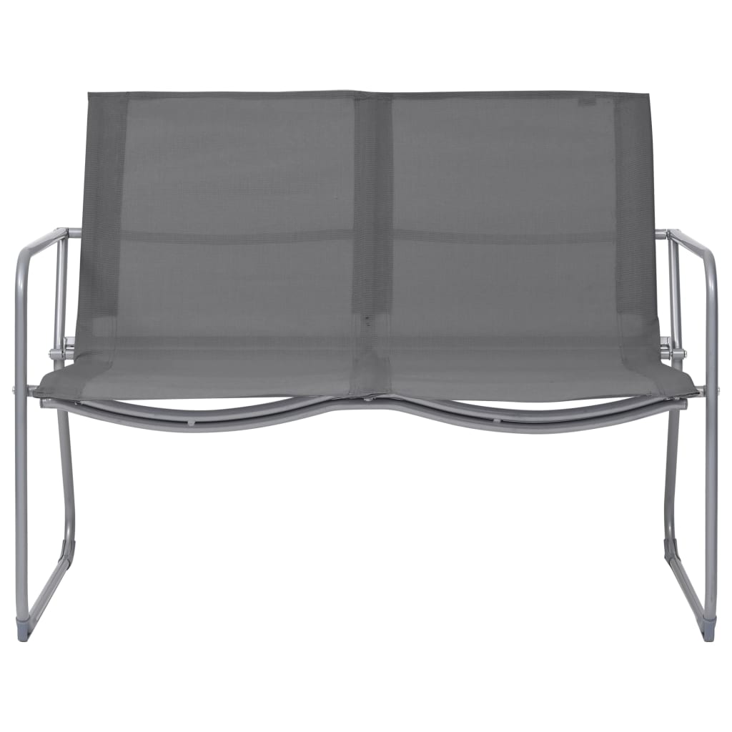 vidaXL Set mobilier de grădină, 4 piese, gri, oțel și textil vidaXL Set mobilier de grădină, 4 piese, gri, oțel și textil