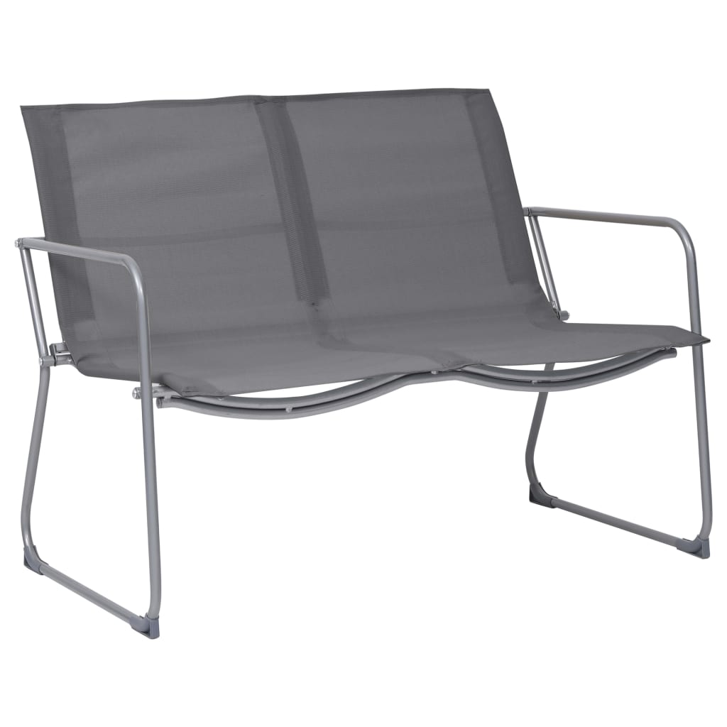 vidaXL Set mobilier de grădină, 4 piese, gri, oțel și textil vidaXL Set mobilier de grădină, 4 piese, gri, oțel și textil