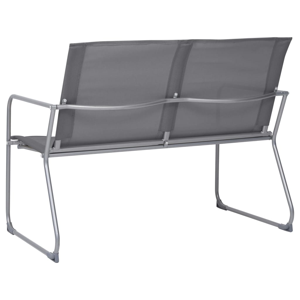 vidaXL Set mobilier de grădină, 4 piese, gri, oțel și textil vidaXL Set mobilier de grădină, 4 piese, gri, oțel și textil