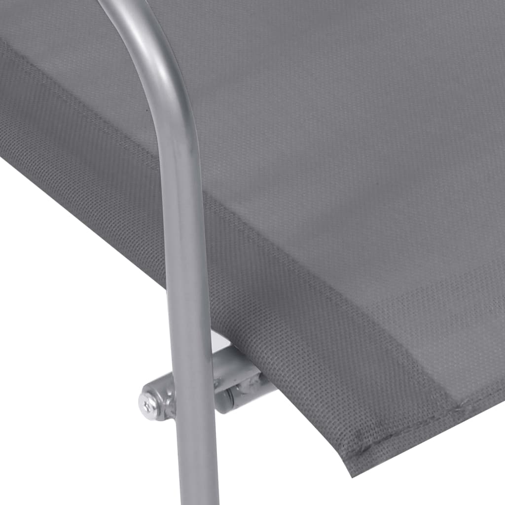 vidaXL Set mobilier de grădină, 4 piese, gri, oțel și textil vidaXL Set mobilier de grădină, 4 piese, gri, oțel și textil