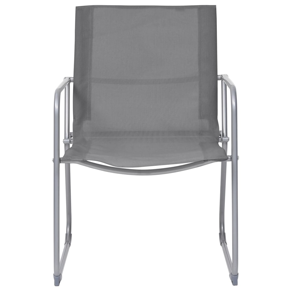 vidaXL Set mobilier de grădină, 4 piese, gri, oțel și textil vidaXL Set mobilier de grădină, 4 piese, gri, oțel și textil