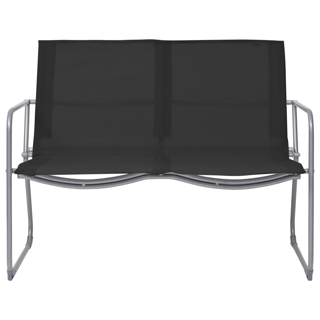 vidaXL Set mobilier de grădină, 4 piese, negru, oțel și textil vidaXL Set mobilier de grădină, 4 piese, negru, oțel și textil