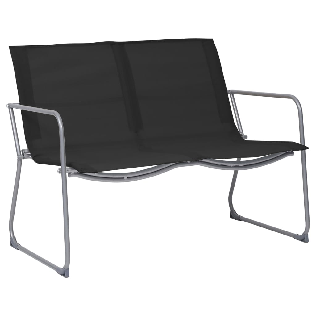 vidaXL Set mobilier de grădină, 4 piese, negru, oțel și textil vidaXL Set mobilier de grădină, 4 piese, negru, oțel și textil