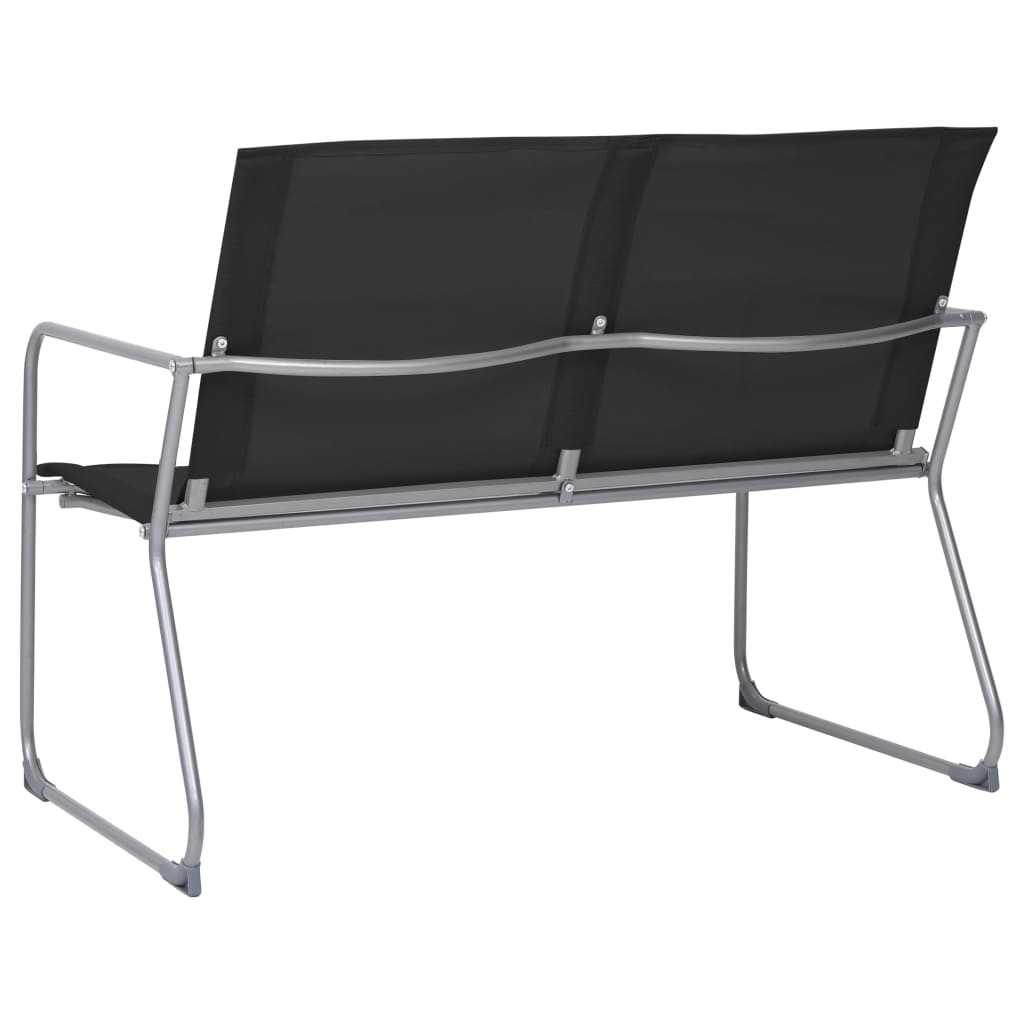 vidaXL Set mobilier de grădină, 4 piese, negru, oțel și textil vidaXL Set mobilier de grădină, 4 piese, negru, oțel și textil