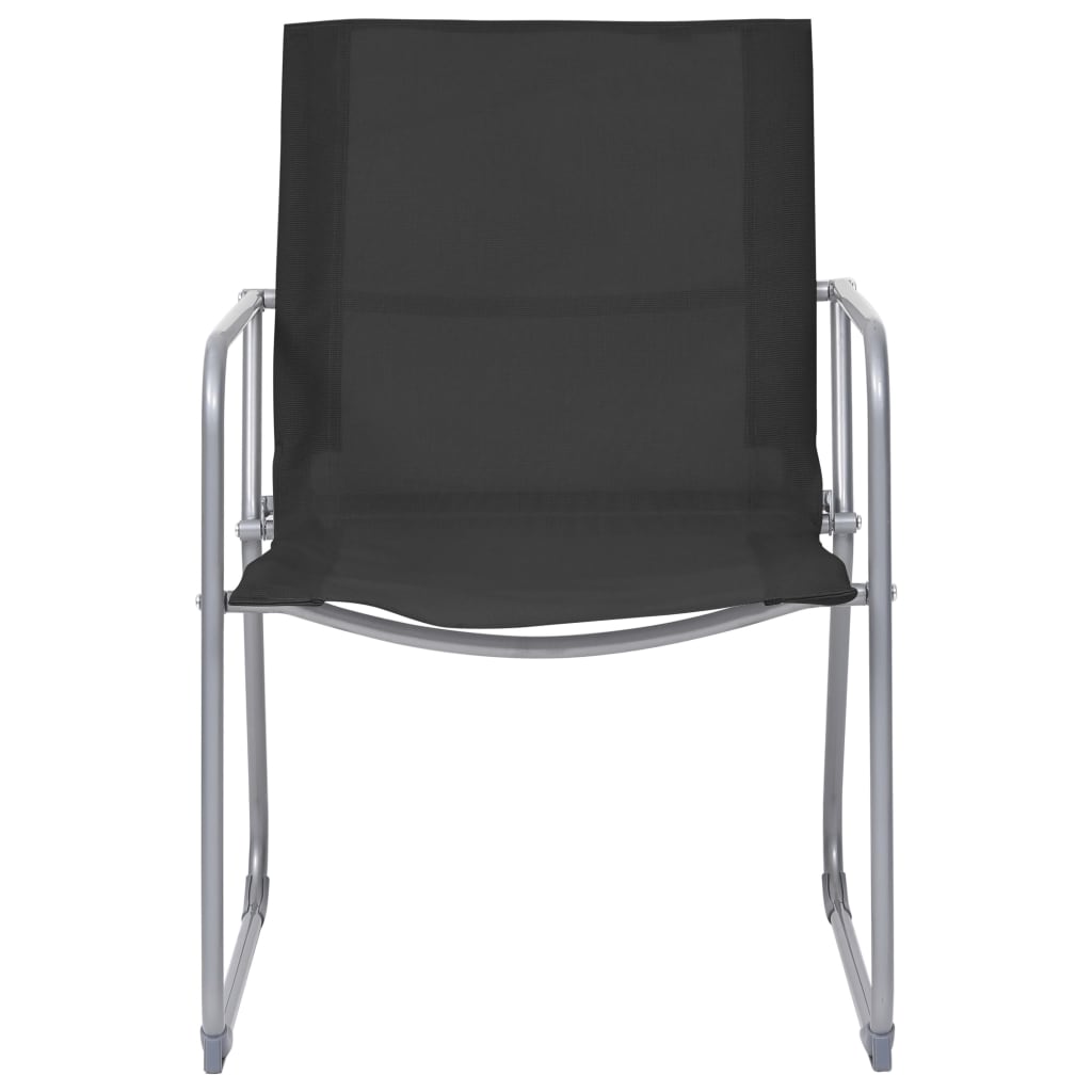 vidaXL Set mobilier de grădină, 4 piese, negru, oțel și textil vidaXL Set mobilier de grădină, 4 piese, negru, oțel și textil