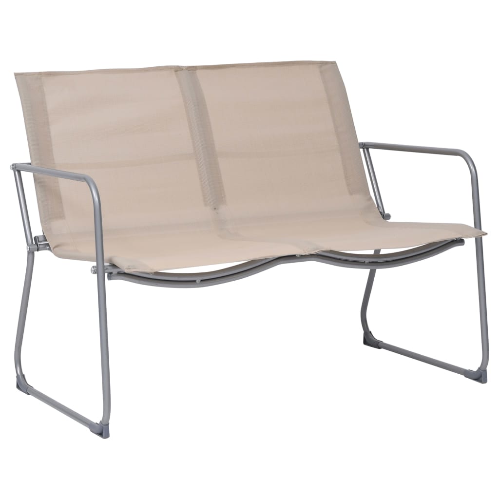 vidaXL Set mobilier de grădină, 4 piese, crem, oțel și textil