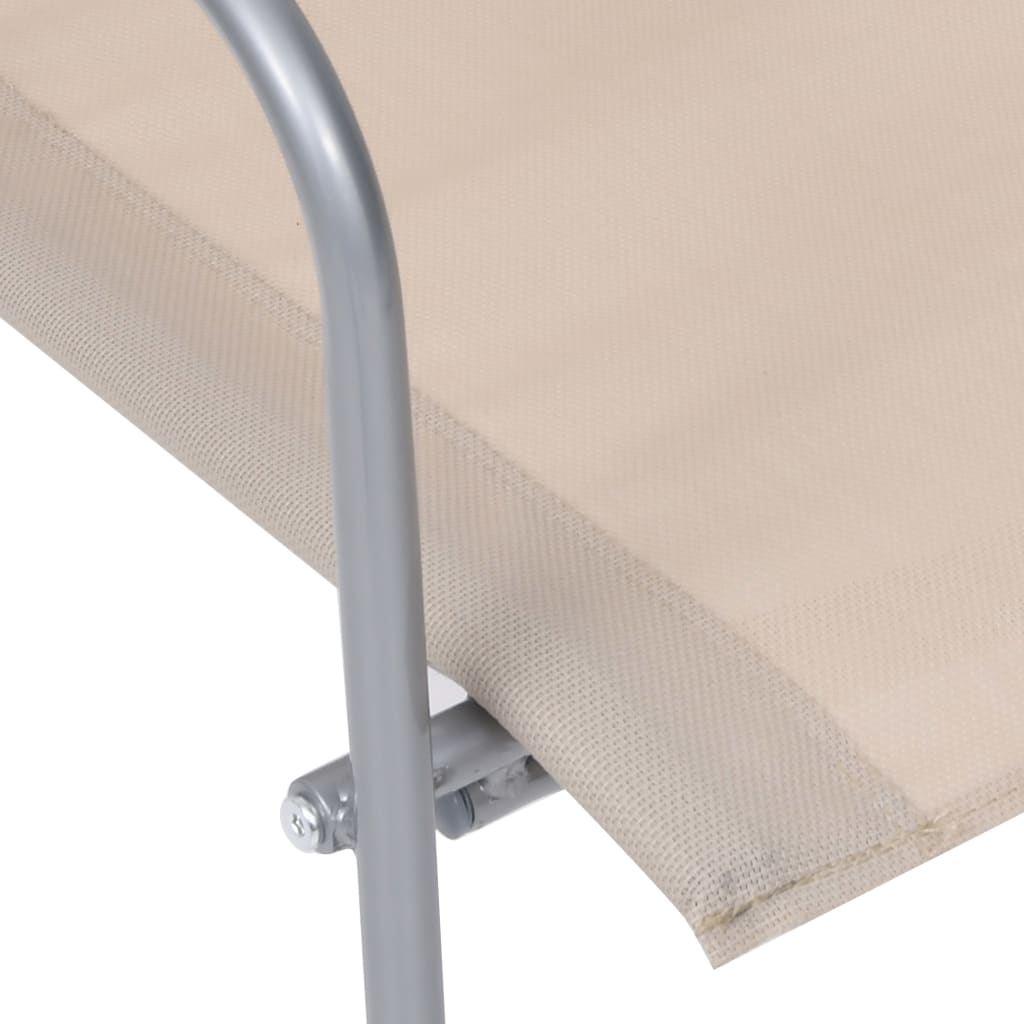 vidaXL Set mobilier de grădină, 4 piese, crem, oțel și textil