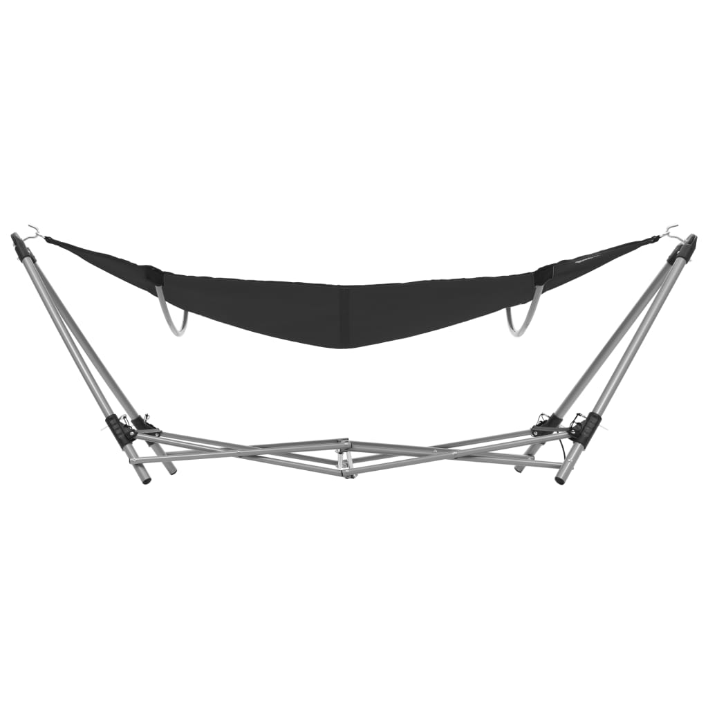 vidaXL Hamac cu suport pliabil, negru vidaXL Hamac cu suport pliabil, negru