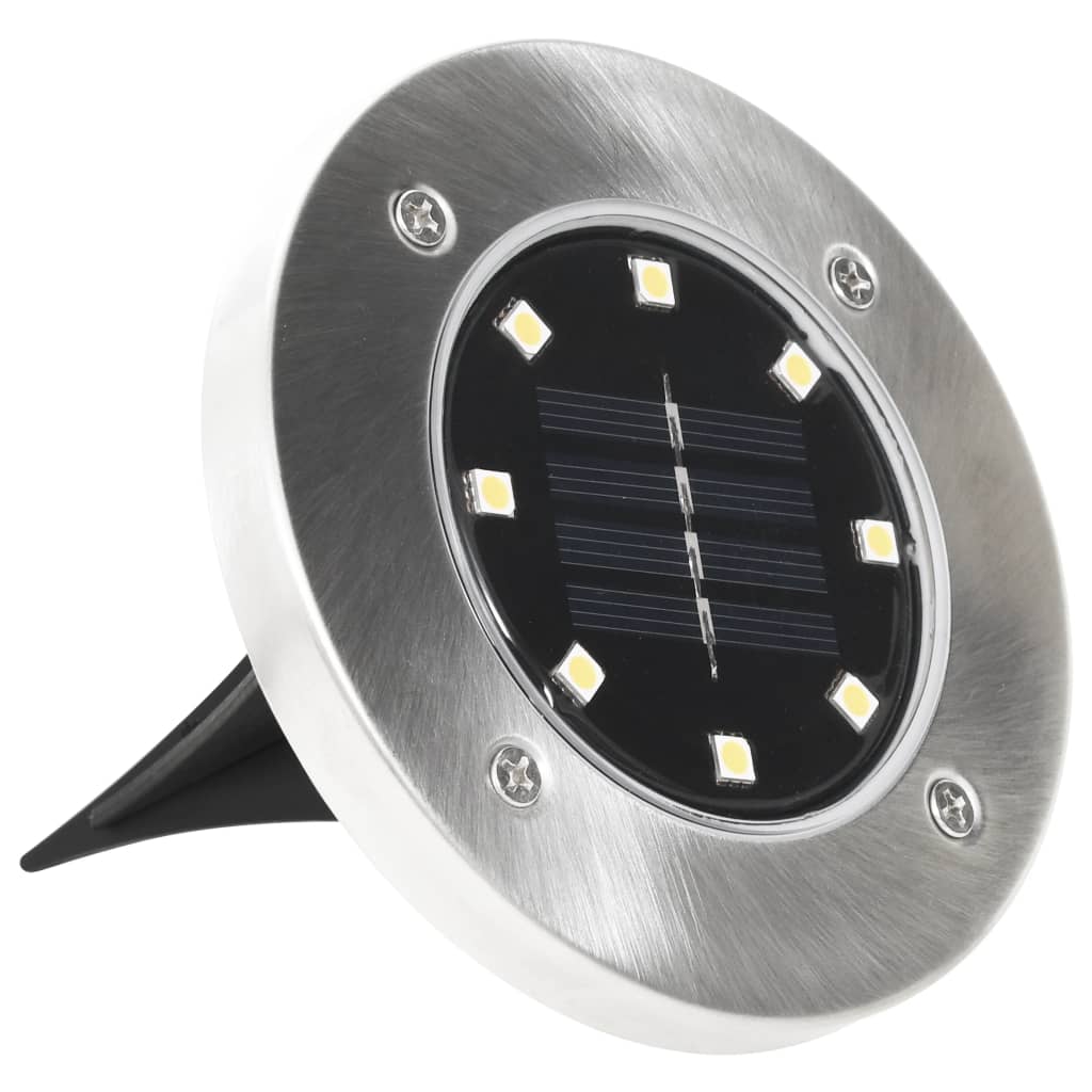 vidaXL Lămpi solare de sol, 8 buc., alb cald, becuri LED