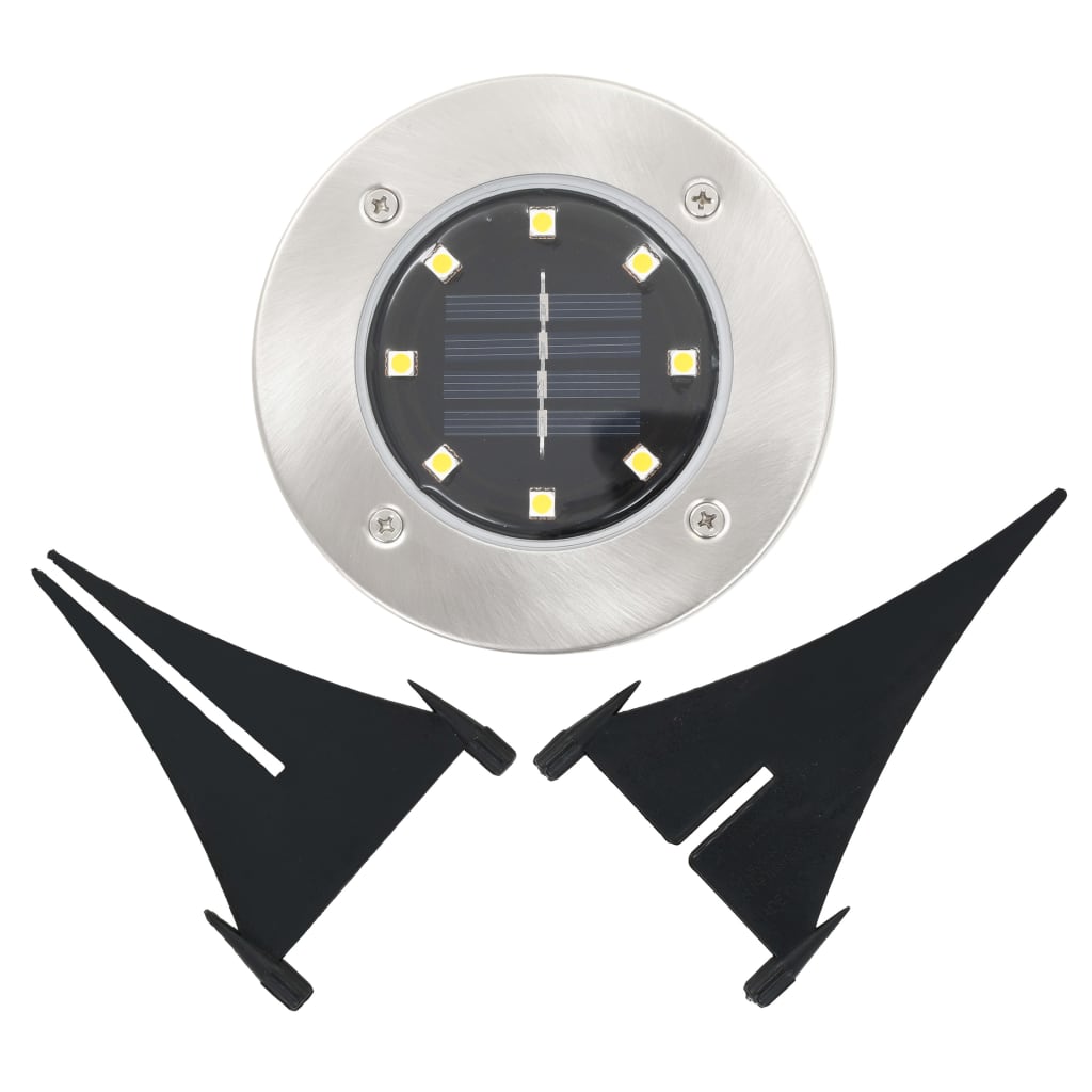 vidaXL Lămpi solare de sol, 8 buc., alb cald, becuri LED