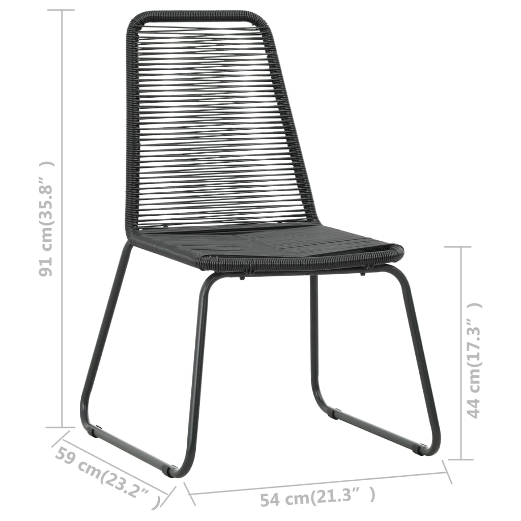 vidaXL Scaune de exterior, 2 buc., negru, poliratan vidaXL Scaune de exterior, 2 buc., negru, poliratan