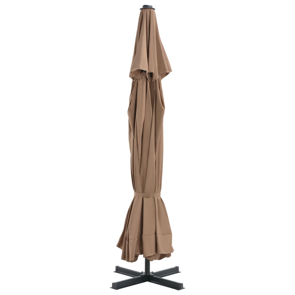 vidaXL Umbrelă soare exterior cu stâlp aluminiu gri taupe 500 cm vidaXL Umbrelă soare exterior cu stâlp aluminiu gri taupe 500 cm
