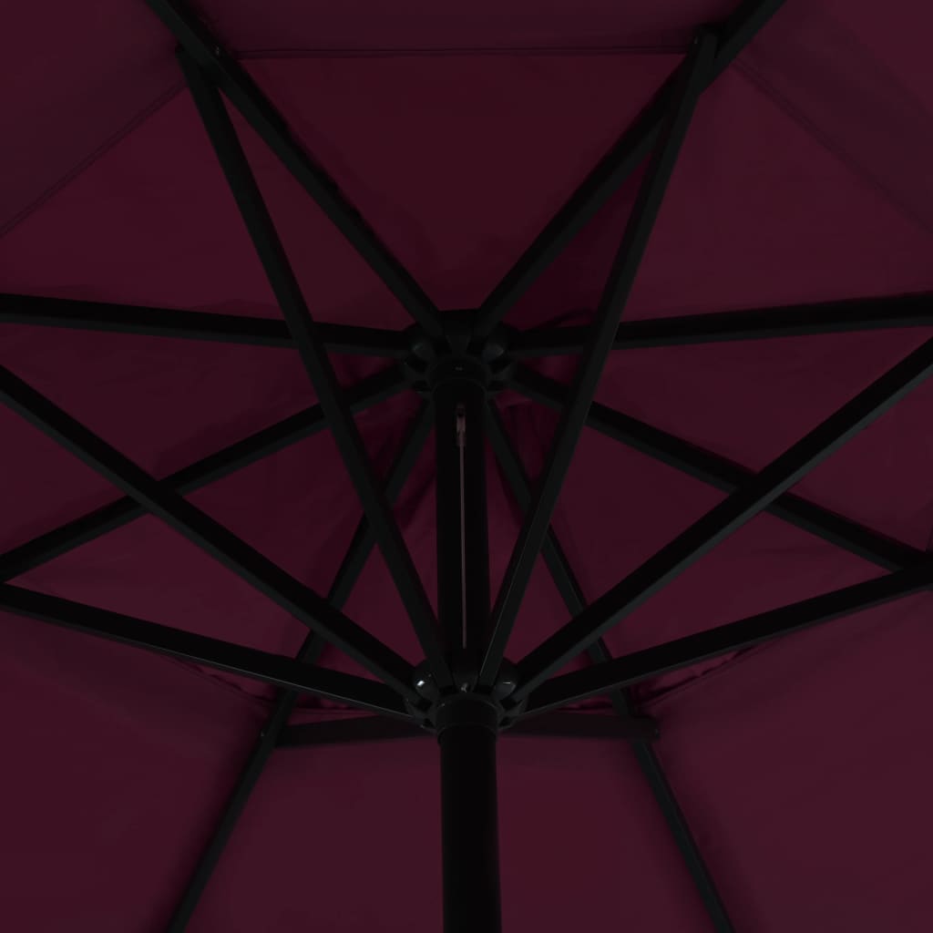 vidaXL Umbrelă de soare de exterior stâlp aluminiu roșu bordo 500 cm vidaXL Umbrelă de soare de exterior stâlp aluminiu roșu bordo 500 cm