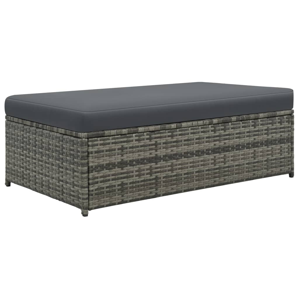 vidaXL Set mobilier de grădină cu perne, 2 piese, gri, poliratan vidaXL Set mobilier de grădină cu perne, 2 piese, gri, poliratan
