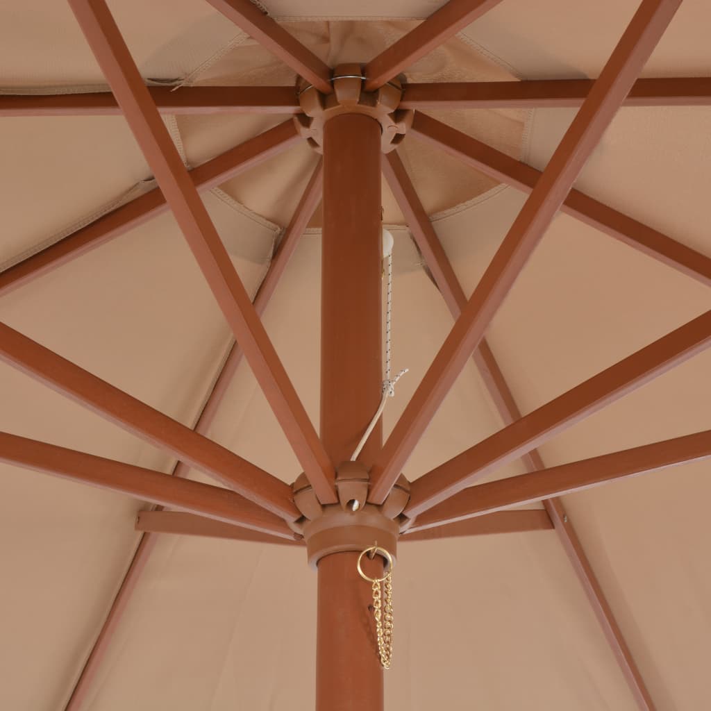 vidaXL Umbrelă soare de exterior, stâlp metalic, 300 cm, gri taupe