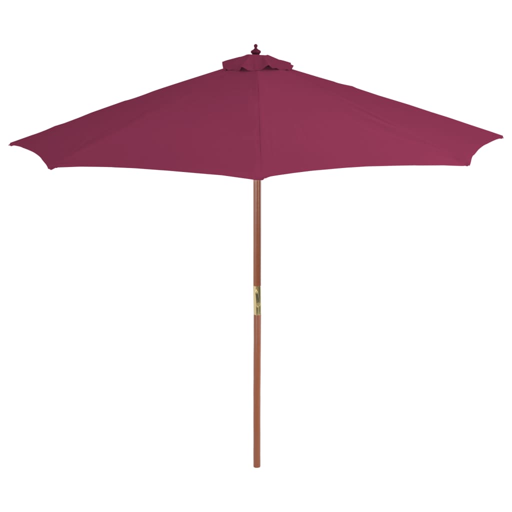 vidaXL Umbrelă de soare exterior, stâlp din lemn, 300 cm, roșu bordo vidaXL Umbrelă de soare exterior, stâlp din lemn, 300 cm, roșu bordo