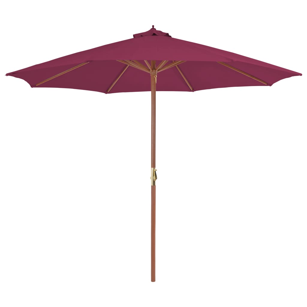 vidaXL Umbrelă de soare exterior, stâlp din lemn, 300 cm, roșu bordo vidaXL Umbrelă de soare exterior, stâlp din lemn, 300 cm, roșu bordo