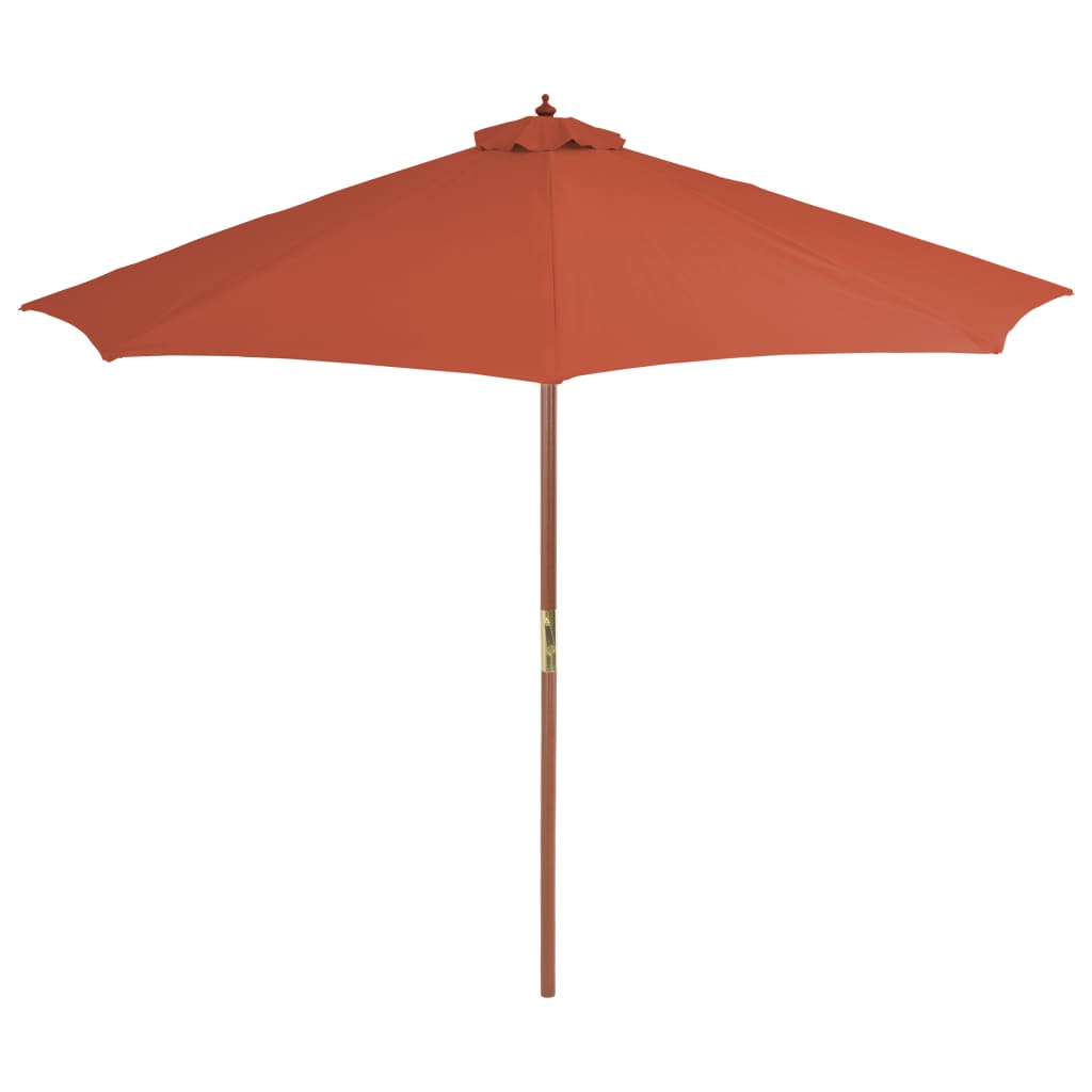 vidaXL Umbrelă de exterior cu stâlp din lemn, 300 cm, teracotă