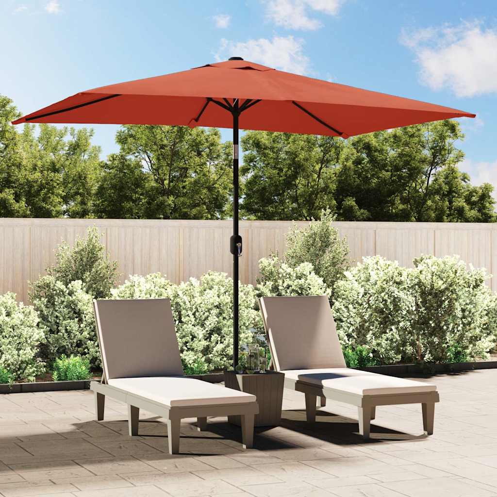 vidaXL Umbrelă de soare exterior, stâlp metalic, cărămiziu, 300x200 cm vidaXL Umbrelă de soare exterior, stâlp metalic, cărămiziu, 300x200 cm