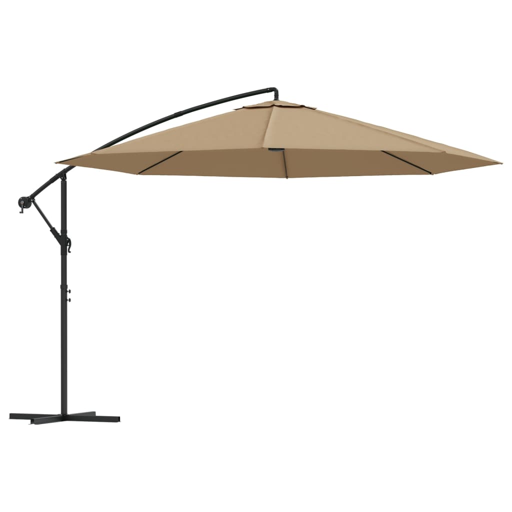 vidaXL Umbrelă consolă de grădină cu stâlp din aluminiu, taupe, 350 cm vidaXL Umbrelă consolă de grădină cu stâlp din aluminiu, taupe, 350 cm