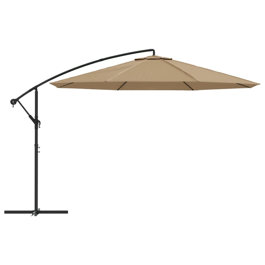 vidaXL Umbrelă consolă de grădină cu stâlp din aluminiu, taupe, 350 cm vidaXL Umbrelă consolă de grădină cu stâlp din aluminiu, taupe, 350 cm