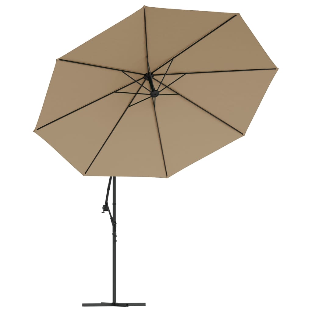 vidaXL Umbrelă consolă de grădină cu stâlp din aluminiu, taupe, 350 cm vidaXL Umbrelă consolă de grădină cu stâlp din aluminiu, taupe, 350 cm