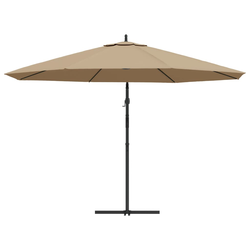 vidaXL Umbrelă consolă de grădină cu stâlp din aluminiu, taupe, 350 cm vidaXL Umbrelă consolă de grădină cu stâlp din aluminiu, taupe, 350 cm