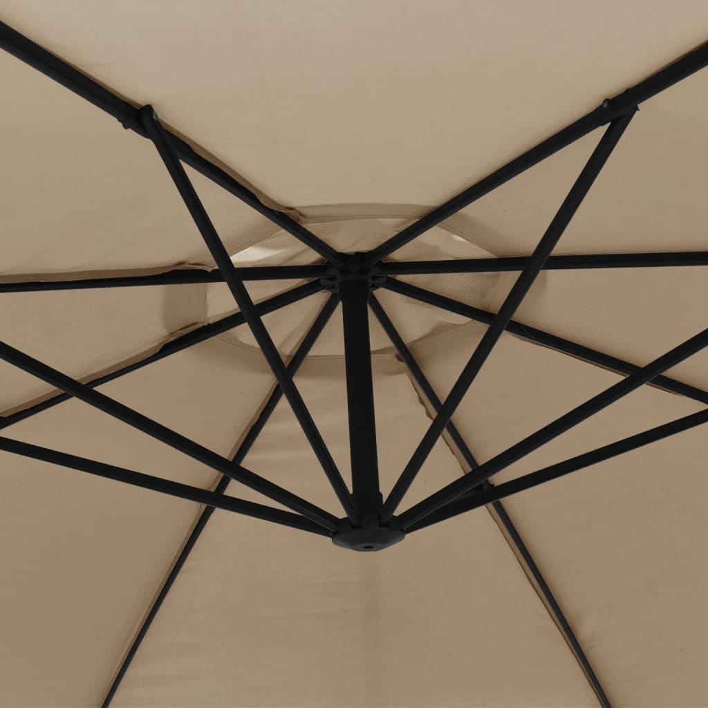 vidaXL Umbrelă consolă de grădină cu stâlp din aluminiu, taupe, 350 cm vidaXL Umbrelă consolă de grădină cu stâlp din aluminiu, taupe, 350 cm