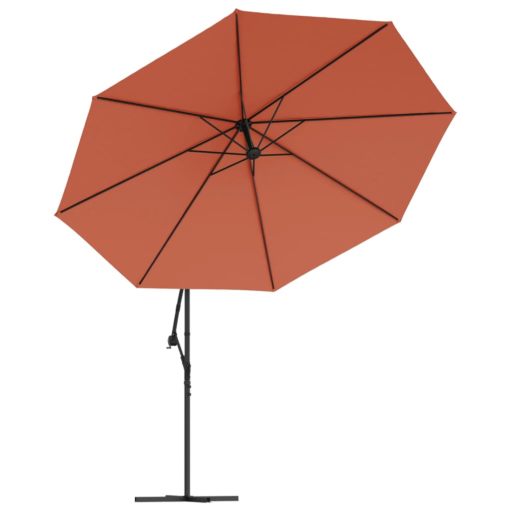 vidaXL Umbrelă în consolă cu stâlp din aluminiu, 350 cm, cărămiziu vidaXL Umbrelă în consolă cu stâlp din aluminiu, 350 cm, cărămiziu