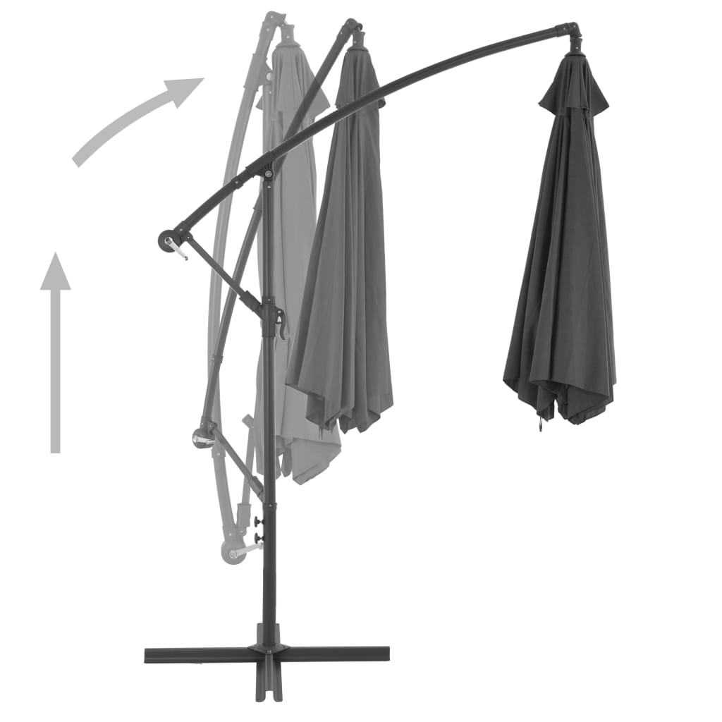 vidaXL Umbrelă în consolă cu stâlp din aluminiu, 300 cm, antracit vidaXL Umbrelă în consolă cu stâlp din aluminiu, 300 cm, antracit