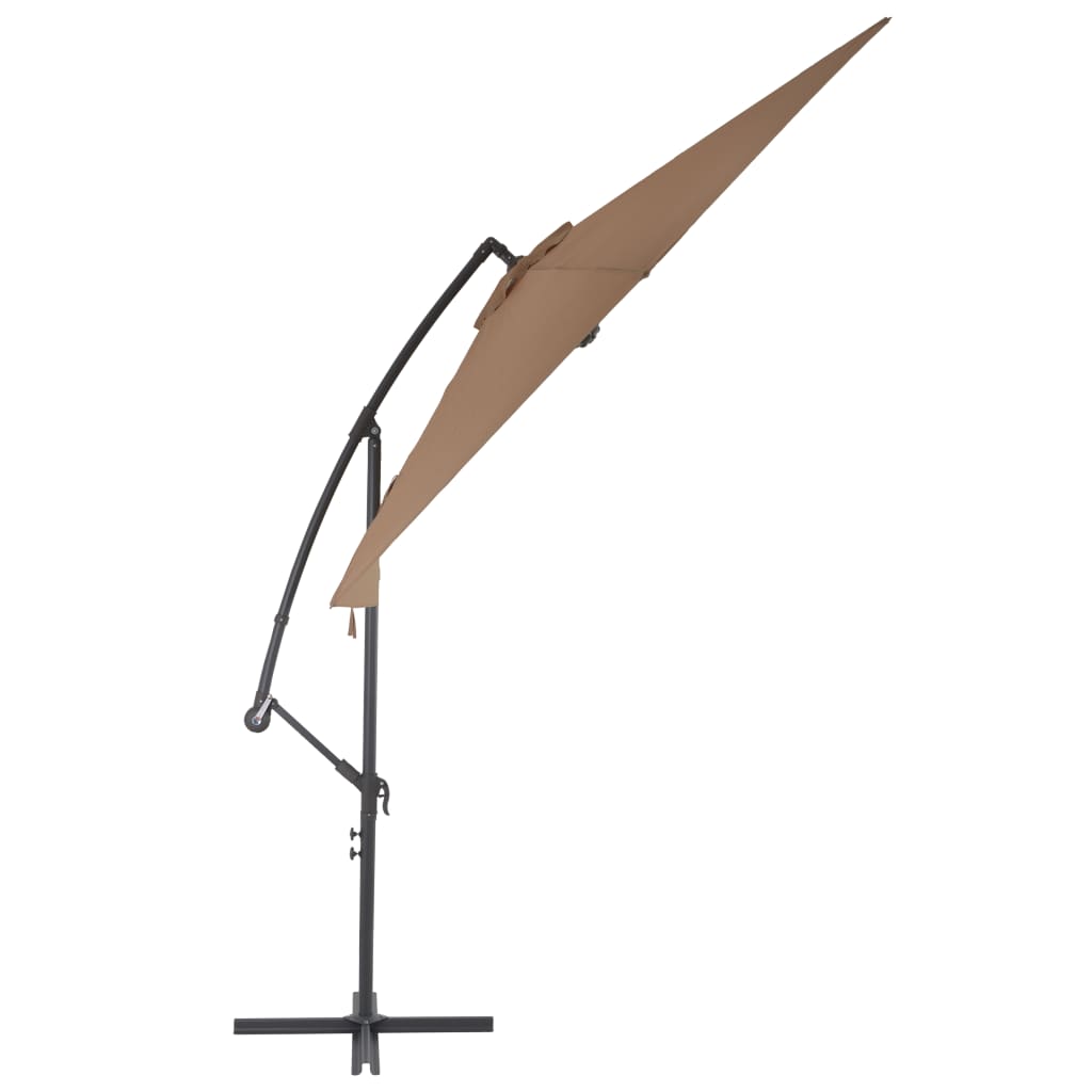 vidaXL Umbrelă consolă de grădină cu stâlp din aluminiu, taupe, 300 cm vidaXL Umbrelă consolă de grădină cu stâlp din aluminiu, taupe, 300 cm