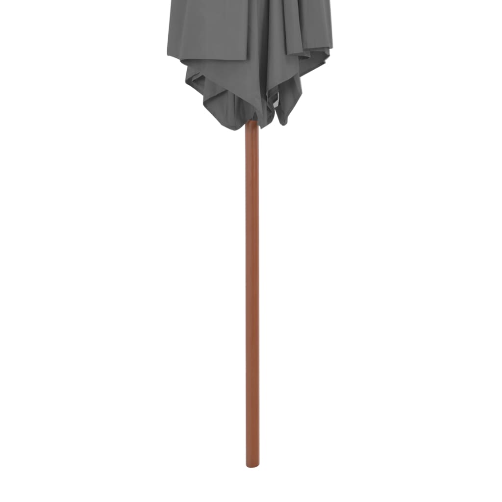 vidaXL Umbrelă de soare de exterior, stâlp din lemn, antracit, 270 cm vidaXL Umbrelă de soare de exterior, stâlp din lemn, antracit, 270 cm