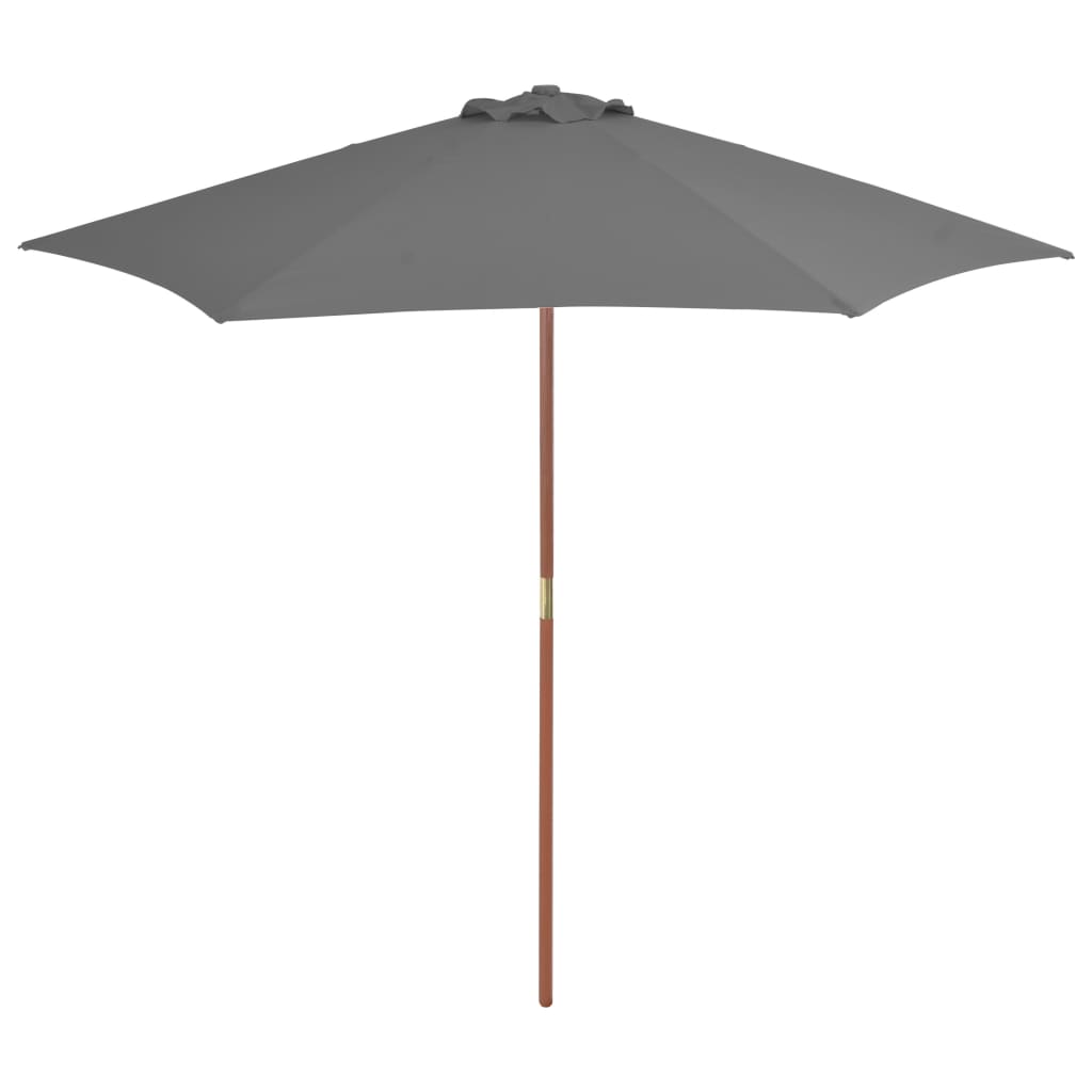 vidaXL Umbrelă de soare de exterior, stâlp din lemn, antracit, 270 cm vidaXL Umbrelă de soare de exterior, stâlp din lemn, antracit, 270 cm